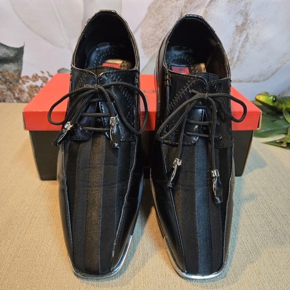 Expressions Other - Men's Formal Black Lace Up Shoes Size 12 - Modern Wedding Prom Party Shoes